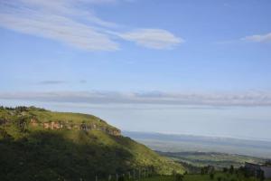MbaleSipi Valley Resort的享有绿山和树木的景色