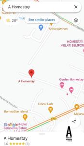 仙本那一间民宿 A Homestay的a map of ahmikiikiikiikiikiikiikiikiikiikiiki