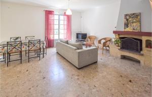 阿维尼翁Amazing Apartment In Avignon With Wifi的带沙发和壁炉的客厅