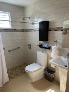 库莱布拉Ulala Culebra的一间带卫生间和水槽的浴室