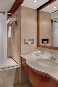 马尼拉Holiday Inn Manila Galleria, an IHG Hotel的一间带水槽和镜子的浴室