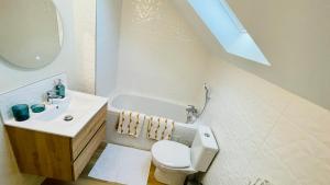 勒芒A la Clef - Studio Terre de feu proche gare et centre的浴室配有白色卫生间和盥洗盆。