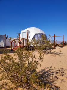 二十九棕榈村The Kosmic Tortoise的沙漠中的一个帐篷