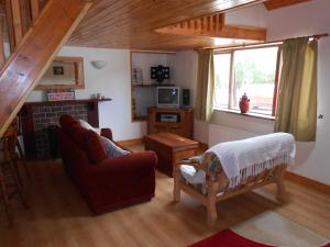 拉斯德拉姆Birchdale Cottage的带沙发和壁炉的客厅