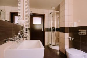 扎科帕内斯克尔昂道米酒店的浴室配有白色水槽和卫生间。