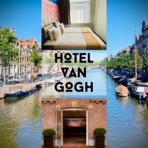 阿姆斯特丹Hotel Van Gogh的一张旅馆车厢的照片拼贴