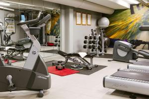 赫尔辛堡赫尔辛堡北斯堪迪克酒店的健身房设有跑步机和跑步机