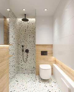 布拉戈耶夫格勒LUXURIOUS ONE BEDROOM STUDIO IN TOP CENTER的一间带卫生间和淋浴的浴室