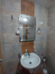 巴尼亚科维利亚查Renome apartmani的一间带水槽和镜子的浴室