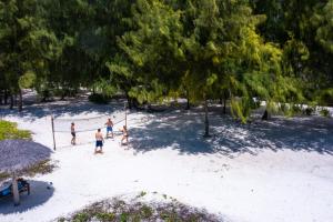 帕杰Hakuna Majiwe Beach Lodge的一群人在海滩上玩游戏