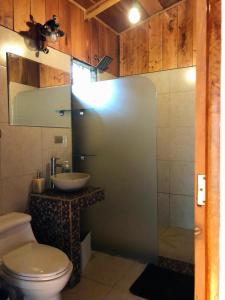 蒙泰韦尔德哥斯达黎加海迪蒙特菲德住宿加早餐旅馆的一间带卫生间和水槽的浴室