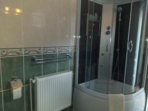阿祖加MIRAJ的带淋浴的浴室和玻璃门