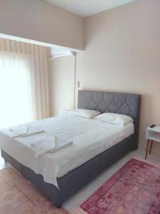 奥尔塔贾Eser Apart Dalyan的一间位于地毯的房间内的卧室,配有一张大床