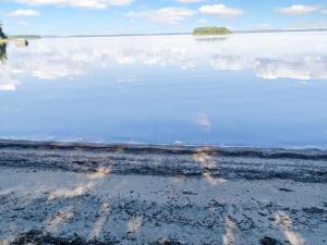 HattusaariHoliday Home Turulan hiekka by Interhome的一大片水,其中有一个岛屿
