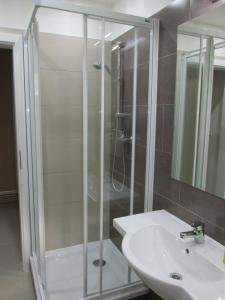 多尔尼莫拉瓦Apartmán Cardovi的带淋浴和盥洗盆的浴室