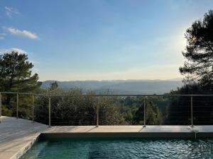 蒙托鲁Villa Horizon - Piscine privée的山景游泳池