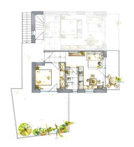 卢塔戈AHRN Natur Apartment的房屋的平面图