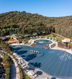 卡斯蒂里昂纳·德拉佩Stella del Mare Family Camping Village的享有度假村游泳池的顶部景致