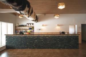 维克迪霍拉里酒店的大堂设有酒吧,天花板上挂着动物