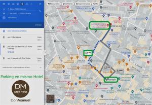 卡塞雷斯Gran Hotel Don Manuel的带有谷歌地图的米姆酒店地图