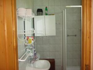 凯希道库什塔尼芭芭拉公寓的一间带水槽和淋浴的浴室