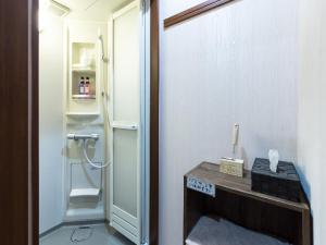 京都Woman Only Guesthouse Nanohana (Female only)的带淋浴、盥洗盆和镜子的浴室