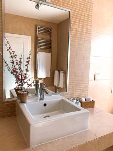 塔维拉布兰卡住宿加早餐旅馆的浴室设有大型白色水槽和镜子