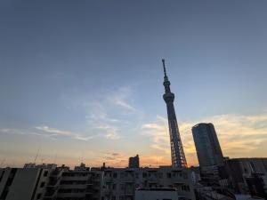 东京CIEL BLEU的城市景观,塔楼背景