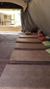 Nevatimחאן בכפר במשק בלה מאיה - האוהל的一组枕头坐在帐篷内