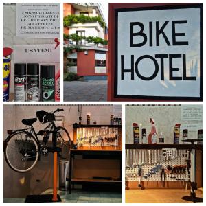 CaposeleRistorante Albergo Gerardo Di Masi的自行车旅馆照片和自行车架的拼贴