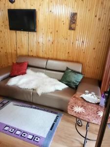 杜劳Casa Serban的客房内的沙发上配有枕头
