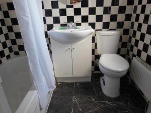 蒙特利尔皮埃尔汽车旅馆的一间带卫生间和水槽的浴室