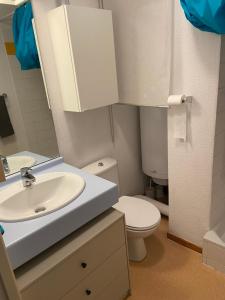 圣费朗索瓦-隆尚Appartement cosy 27 m2 idéal 5 personnes的浴室配有白色水槽和卫生间。
