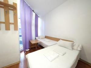 敖德萨HOTEL ЗiРКА的小房间设有两张床和窗户