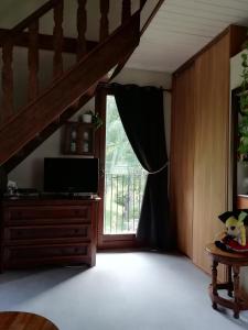 拉巴罗什浪漫一室公寓的一间带电视和窗户的客厅