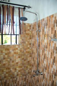 阿鲁沙MINA CHAI HOUSE BNB的带淋浴和浴帘的浴室
