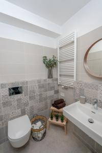 奥洛穆茨Apartmán Šantovka的浴室配有白色卫生间和盥洗盆。