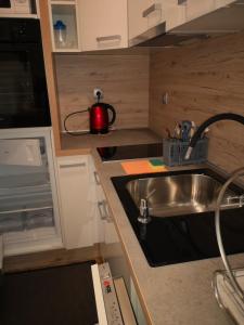 罗加斯卡斯拉提纳Apartment 19 Vila Golf Nice Vacation的一间带水槽和微波炉的小厨房