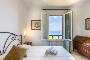 吉廖港蒙蒂塞洛城堡酒店的一间卧室设有一张床和一个窗口
