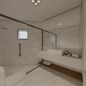 弗洛里亚诺波利斯Apartamento TOP PraiaBrava的一间带水槽、卫生间和镜子的浴室