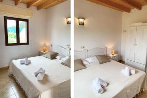 Aptos rurales Can Pep de Sa Barda - Viñedos y tranquilidad客房内的一张或多张床位