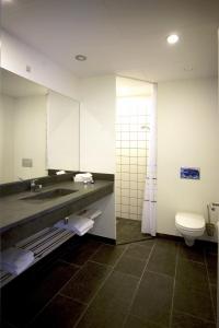 斯基沃阿特瑞德坦根酒店的一间带水槽、卫生间和镜子的浴室