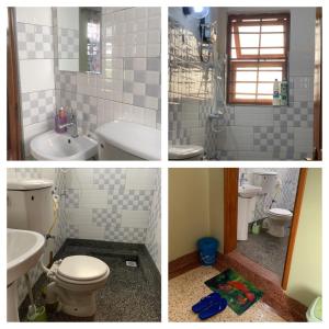 金贾Yonny’s Citadel的四张带卫生间和水槽的浴室的照片