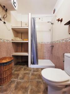 巴尔韦尔德Apartamento en La Caleta El Hierro的一间带卫生间和淋浴的浴室