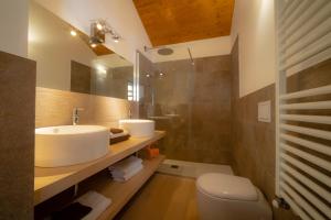 格雷索拉特里尼泰Alta Luce Mountain Lodge的一间带水槽和卫生间的浴室