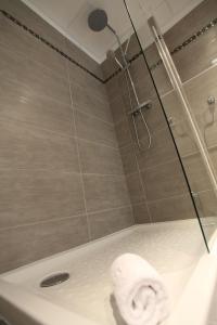 乐罗夫佩勒特斯餐厅酒店的浴室配有淋浴和卫生间。