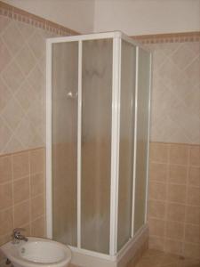 帕瑟科帕切科B&B酒店的设有带卫生间的浴室内的淋浴间