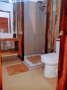 卢纳将军城Lagkaw Siargao Villas的带淋浴和卫生间的浴室