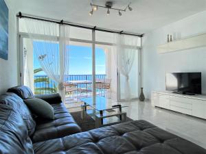 内尔哈Tuhillo 2D Seaview Apartments Casasol的带沙发和电视的客厅