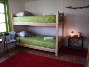 纳塔列斯港野生旅舍的红色地毯的客房内的两张双层床